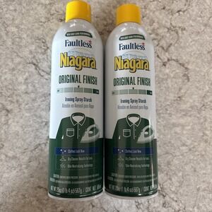 2 Cans Faultless Niagara Original Finish Ironing Spray Starch 20 fl oz Each